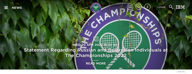 博鱼体育-温网官网发声明：禁止俄和白俄选手参加2022年赛事